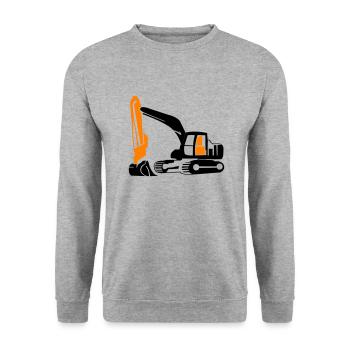 Excavatrice - Sweat-shirt Unisexe - gris chiné - Devant - Alina (178cm) & Michal (187cm)