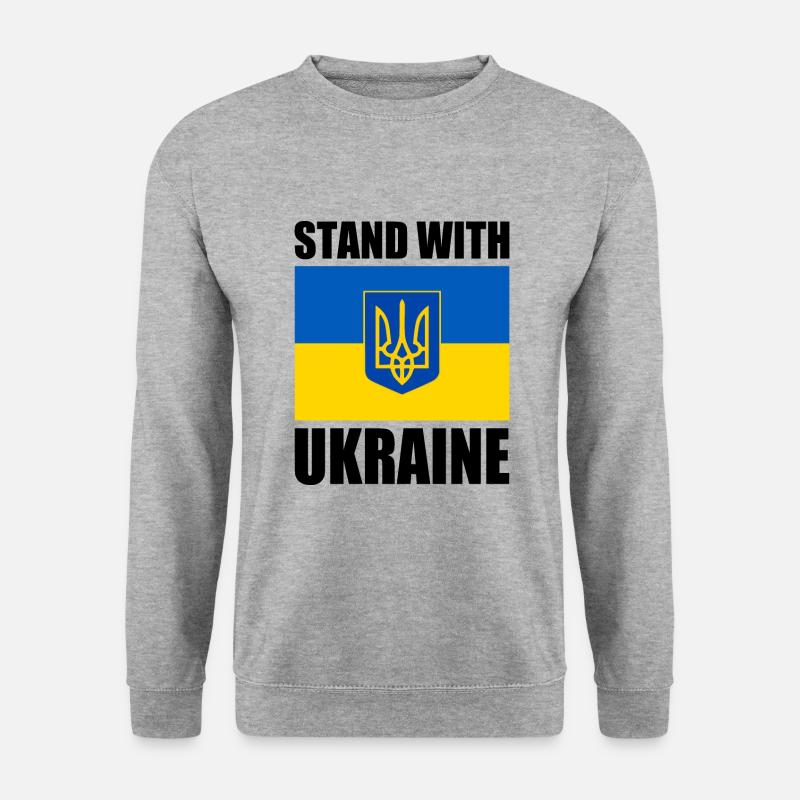 stand with ukraine - Unisex Pullover - Weißgrau meliert