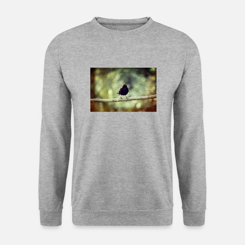 Die Amsel - Unisex Pullover - Weißgrau meliert