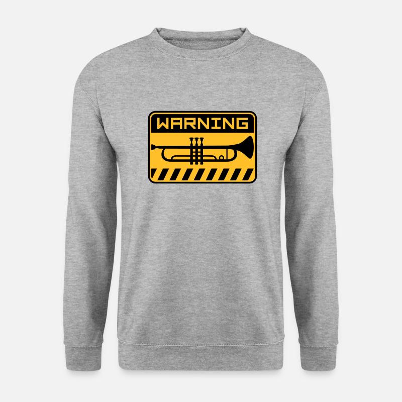Warning Trompete Musik - Unisex Pullover - Weißgrau meliert