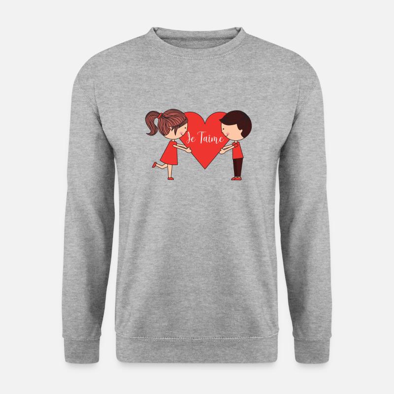 Ich liebe dich - Unisex Pullover - Weißgrau meliert