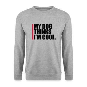 Dog thinks in the cool - Unisex Sweatshirt - salt & pepper - Front - Alina (178cm) & Michal (187cm)