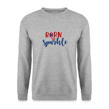 born to sparkle 4th of july america - Unisex Sweatshirt - salt & pepper - Front - Alina (178cm) & Michal (187cm)