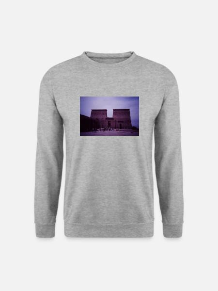Vintage Egypt Castle - Unisex Pullover - Weißgrau meliert