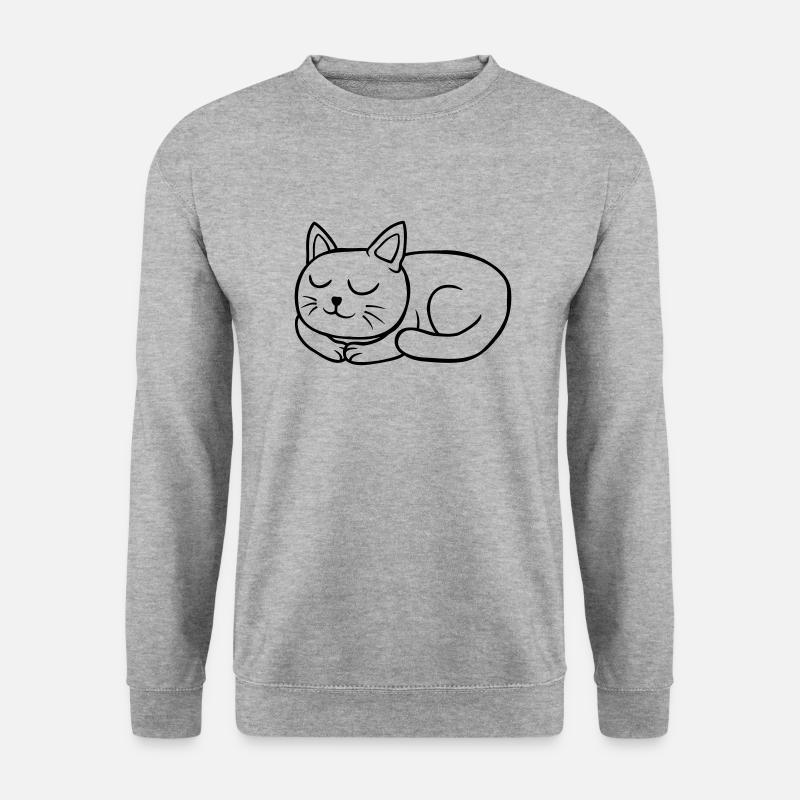 Comic dear cat sleeping - Unisex Sweatshirt - salt & pepper