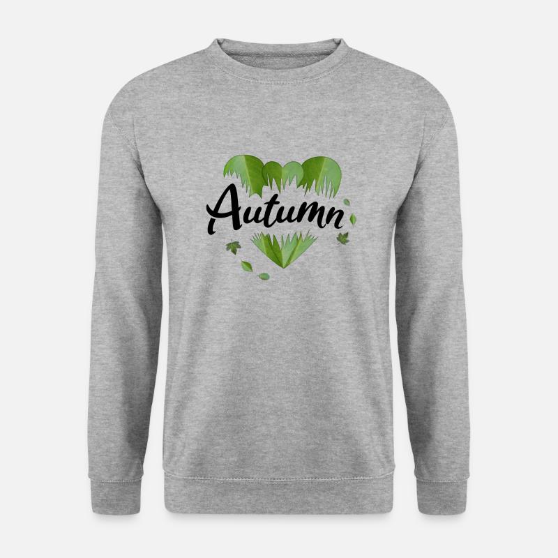 Herbst Herbstblätter Blätter - Unisex Pullover - Weißgrau meliert