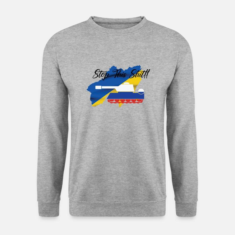Stop den Krieg! - Unisex Pullover - Weißgrau meliert