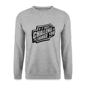 Workout Fitness Motivation Quote - Unisex Sweatshirt - salt & pepper - Front - Alina (178cm) & Michal (187cm)