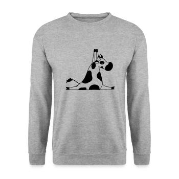 Une vache fait une idée cadeau pour les amateurs de yoga yoga - Sweat-shirt Unisexe - gris chiné - Devant - Alina (178cm) & Michal (187cm)