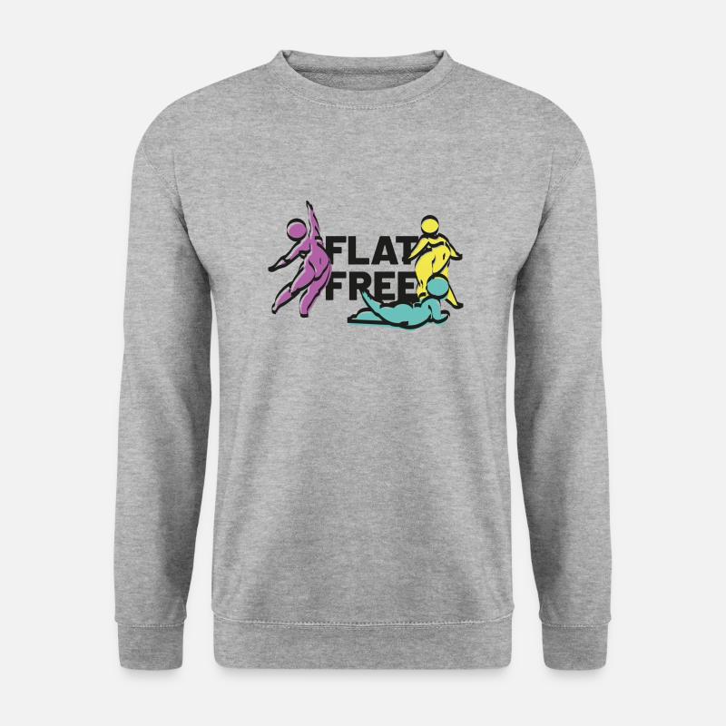 flat free - Unisex Pullover - Weißgrau meliert