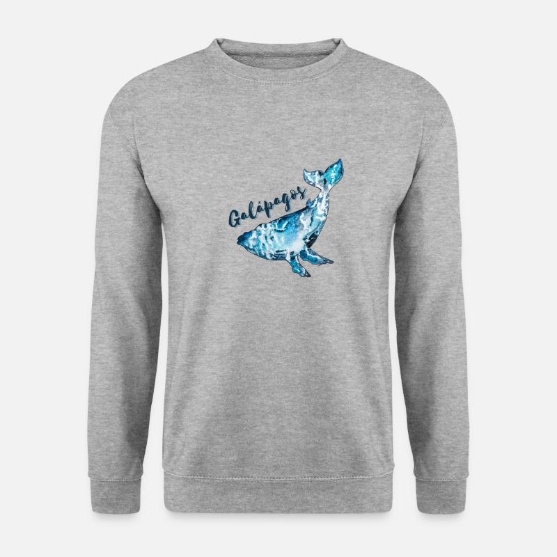 Galapagos-Inseln Wal - Unisex Pullover - Weißgrau meliert