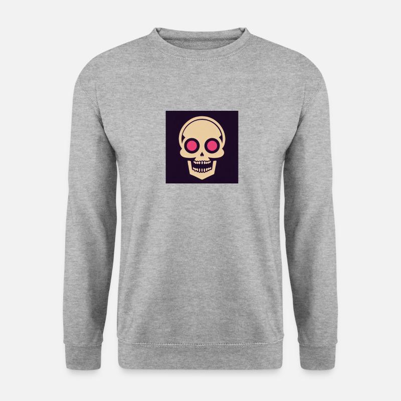 Skull Icon Feuerauge - Unisex Pullover - Weißgrau meliert