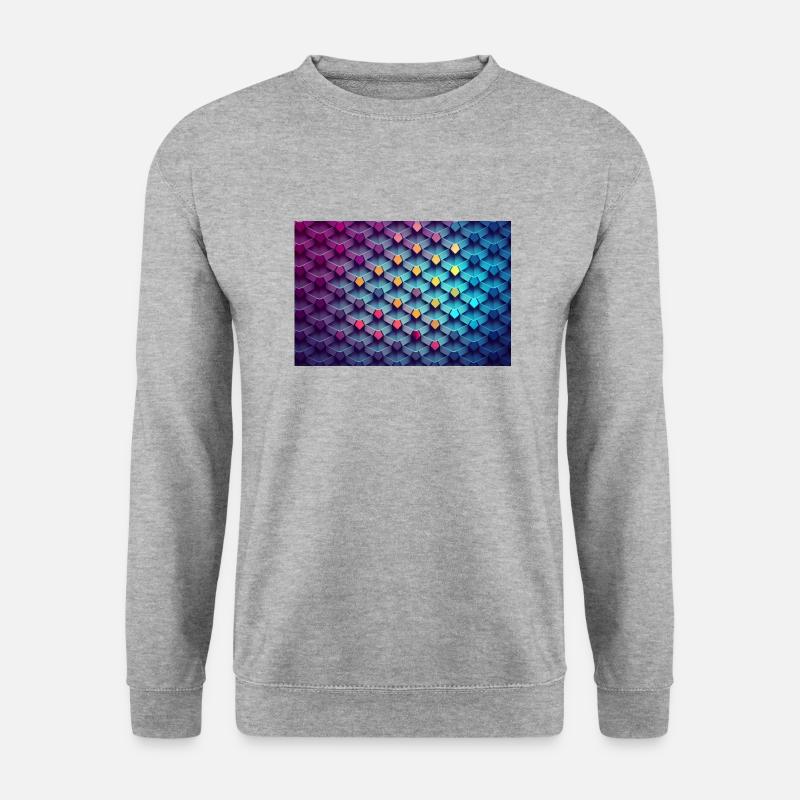Abstraktes Pattern - Unisex Pullover - Weißgrau meliert