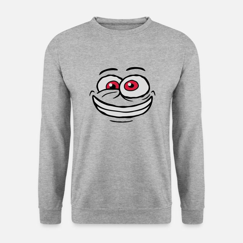 Crazy Comic Face Design - Unisex Sweatshirt - salt & pepper