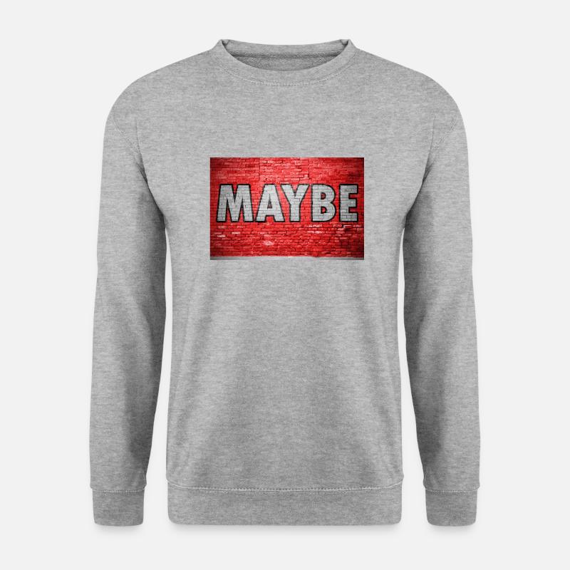Maybe Ziegelsteinmauer Graffiti - Unisex Pullover - Weißgrau meliert