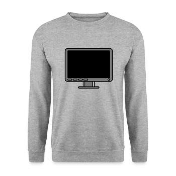 Icon Logo Computer Screen - Unisex Sweatshirt - salt & pepper - Front - Alina (178cm) & Michal (187cm)