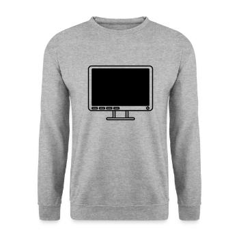 Screen Display Computer Icon - Unisex Sweatshirt - salt & pepper - Front - Alina (178cm) & Michal (187cm)