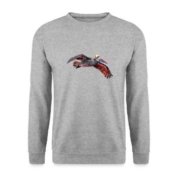 Pelikan - Unisex Pullover - Weißgrau meliert - Vorne - Alina (178cm) & Michal (187cm)