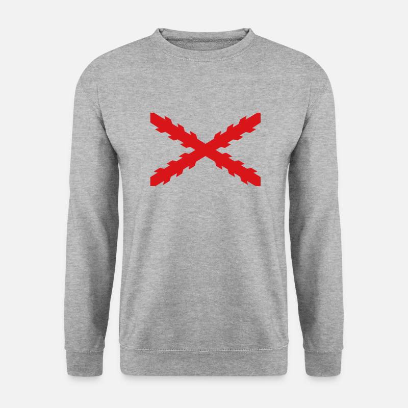Burgunderkreuz - Unisex Pullover - Weißgrau meliert