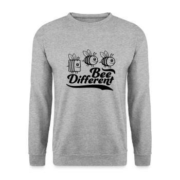 bee different saying quote - Unisex Sweatshirt - salt & pepper - Front - Alina (178cm) & Michal (187cm)