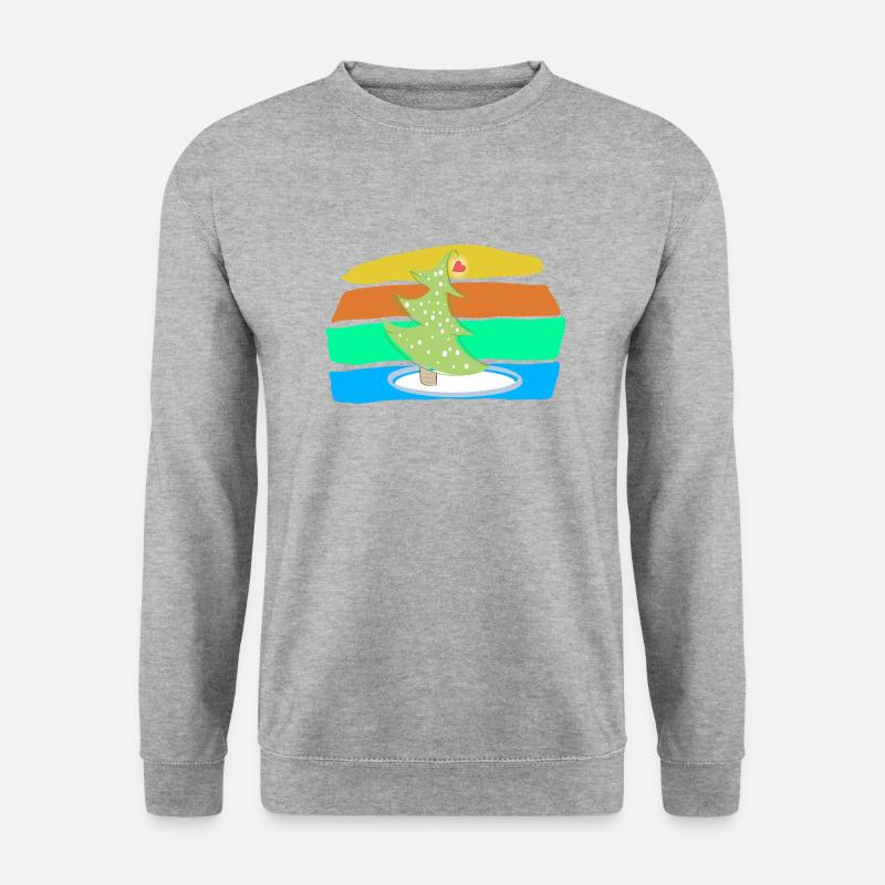 Weihnachtsbaum - Unisex Pullover - Weißgrau meliert