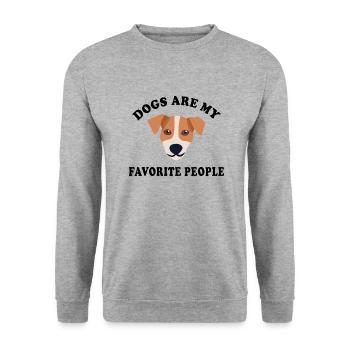 Dogs Are My Favorite People mon chien préférré - Sweat-shirt Unisexe - gris chiné - Devant - Alina (178cm) & Michal (187cm)