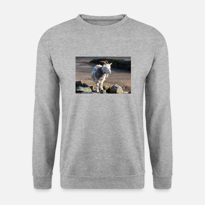 Zwergziege oder Zwergziege - Unisex Pullover - Weißgrau meliert