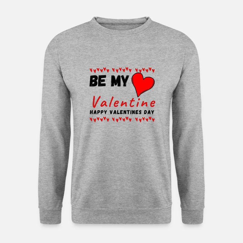 Sei mein Valentinstag - Valentinstag - Unisex Pullover - Weißgrau meliert