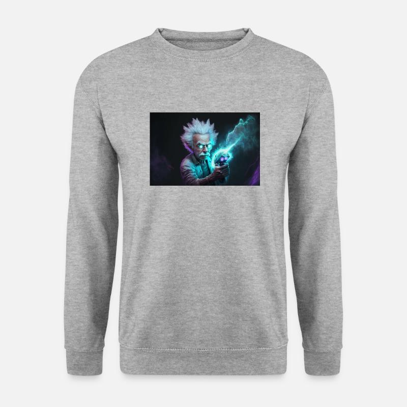 Ricks böse Machenschaften - Unisex Pullover - Weißgrau meliert