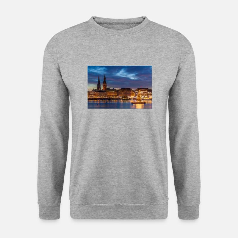 Binnenalster - Unisex Pullover - Weißgrau meliert