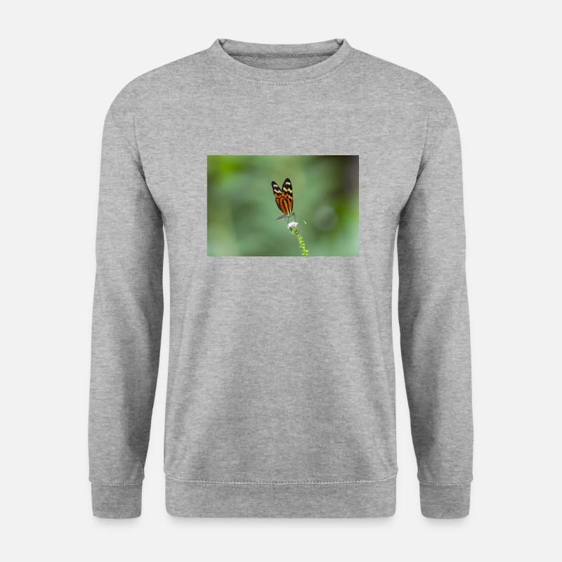 Schmetterling - Unisex Pullover - Weißgrau meliert