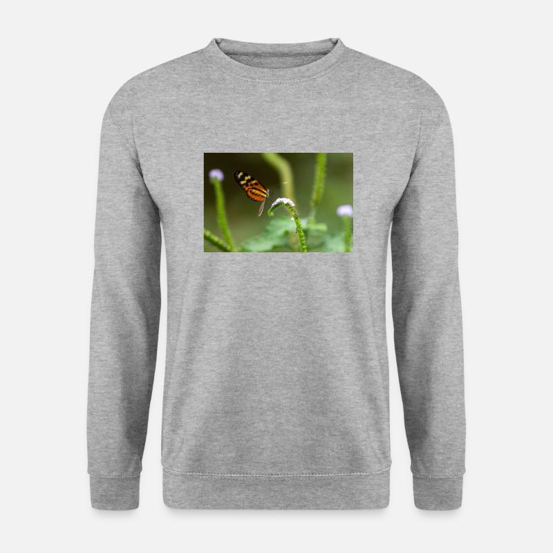 Schmetterling - Unisex Pullover - Weißgrau meliert