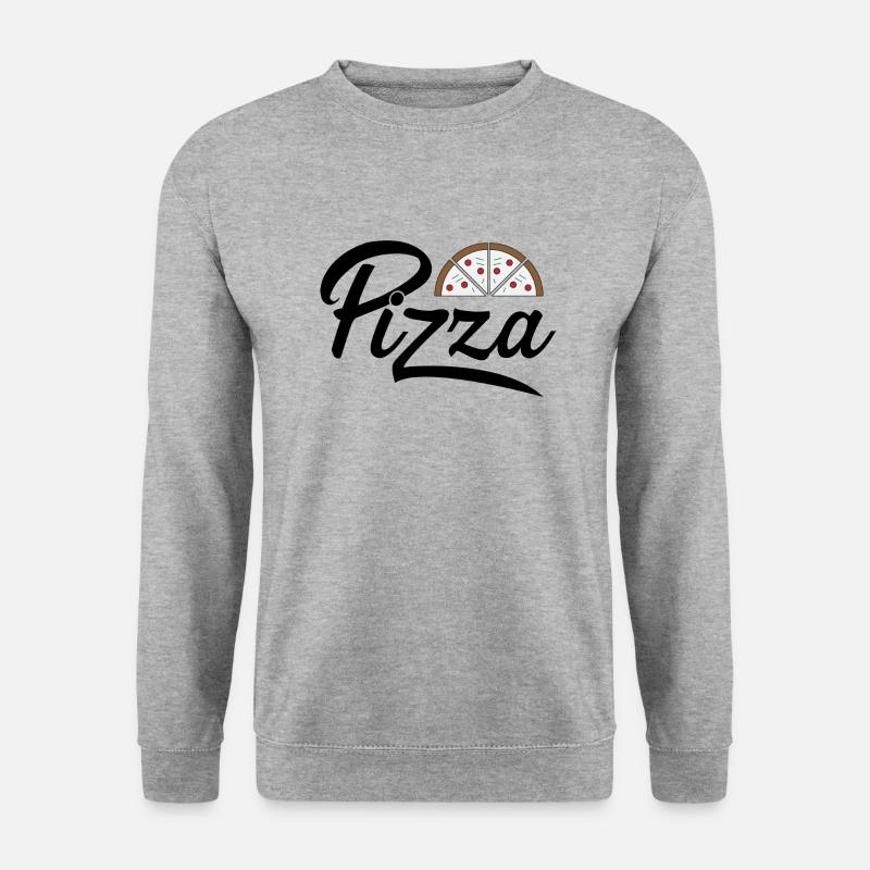 Pizza - Unisex Pullover - Weißgrau meliert
