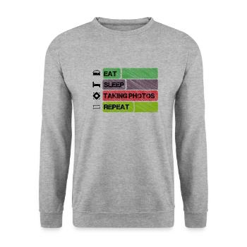 eat - Unisex Pullover - Weißgrau meliert - Vorne - Alina (178cm) & Michal (187cm)