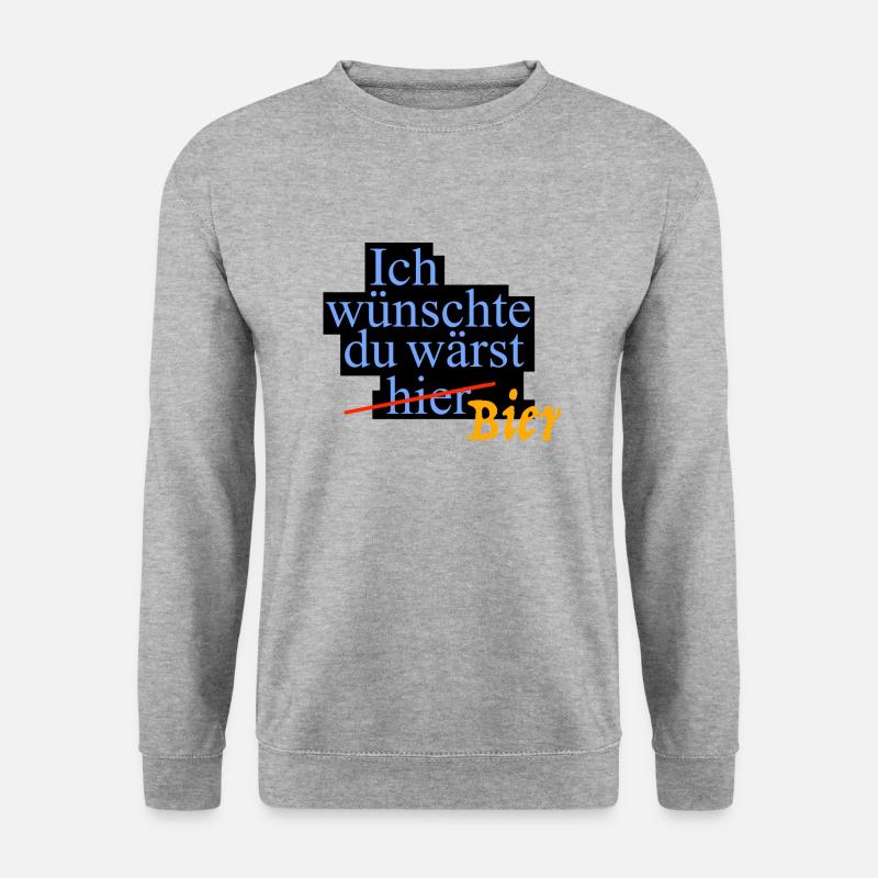 Bier Wunsch - Unisex Pullover - Weißgrau meliert