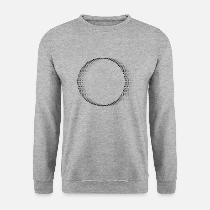 Kreismuster - Unisex Pullover - Weißgrau meliert