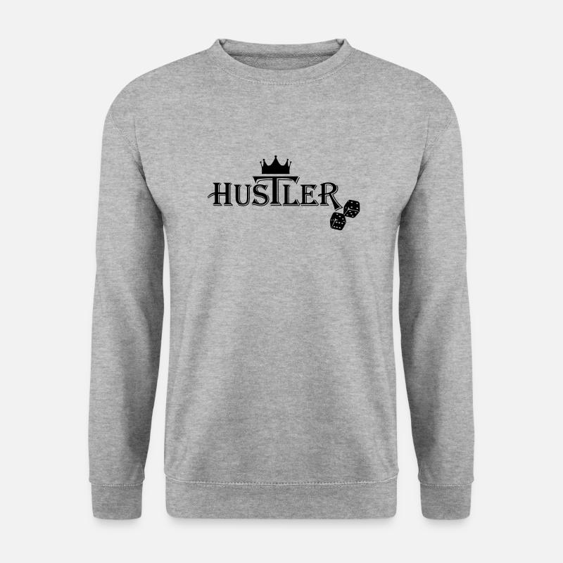 HUSTLER - Unisex Pullover - Weißgrau meliert