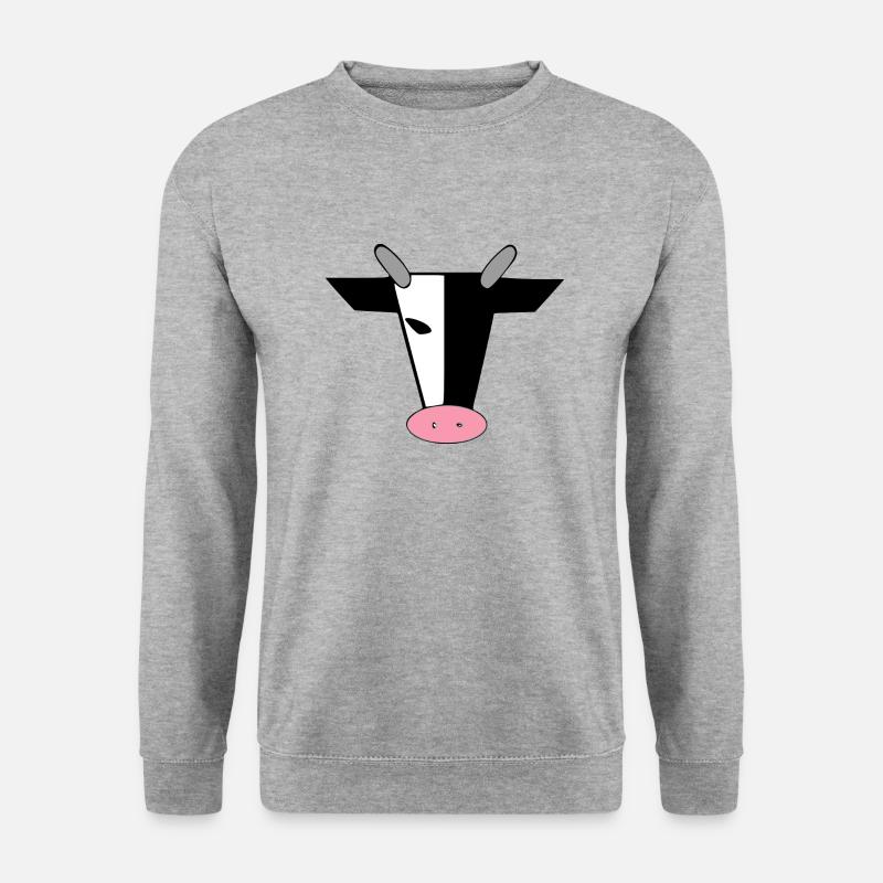 Kuhkopf - Unisex Pullover - Weißgrau meliert
