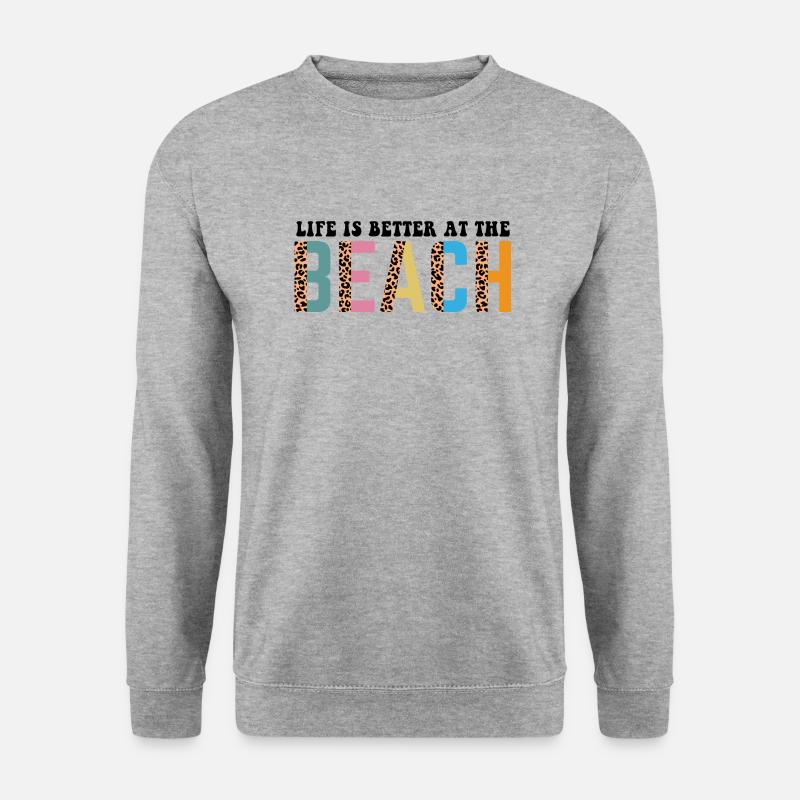 Beach - Unisex Pullover - Weißgrau meliert