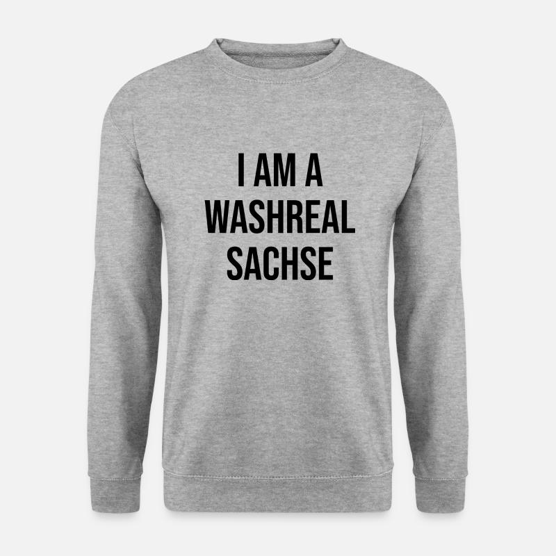 Ich bin ein Waschechter Sachse - Unisex Pullover - Weißgrau meliert