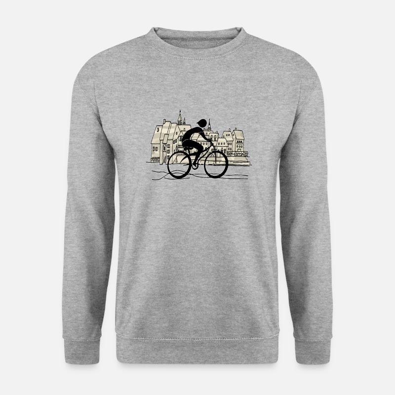 Radfahrer - Unisex Pullover - Weißgrau meliert