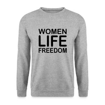 Women life freedom - Sweat-shirt Unisexe - gris chiné - Devant - Alina (178cm) & Michal (187cm)