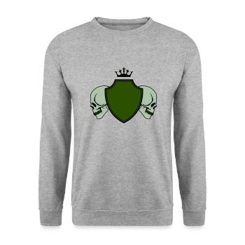 Armoiries du crâne - Sweat-shirt Unisexe - gris chiné - Devant - Alina (178cm) & Michal (187cm)