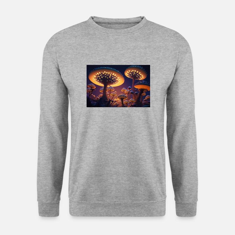 Pilz-Stadt - Unisex Pullover - Weißgrau meliert