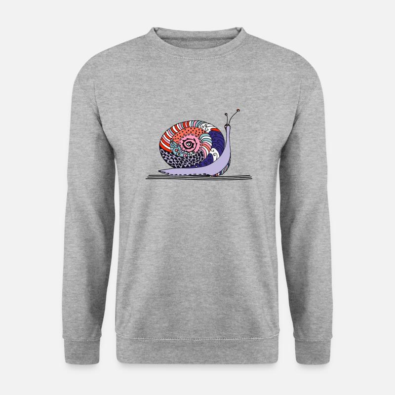 Schnecke - Unisex Pullover - Weißgrau meliert