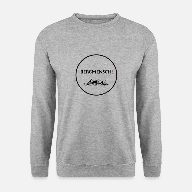 Berg Mensch - Unisex Pullover - Weißgrau meliert