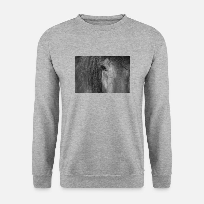 Pferdeauge - Unisex Pullover - Weißgrau meliert