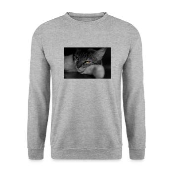 The cat with the terrible look - Unisex Sweatshirt - salt & pepper - Front - Alina (178cm) & Michal (187cm)