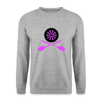 Dart Sport Logo - Sweat-shirt Unisexe - gris chiné - Devant - Alina (178cm) & Michal (187cm)
