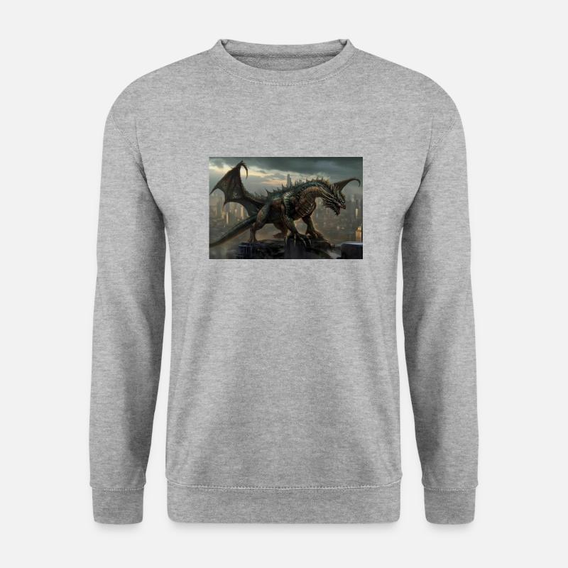 Dragon 3 - Unisex Pullover - Weißgrau meliert